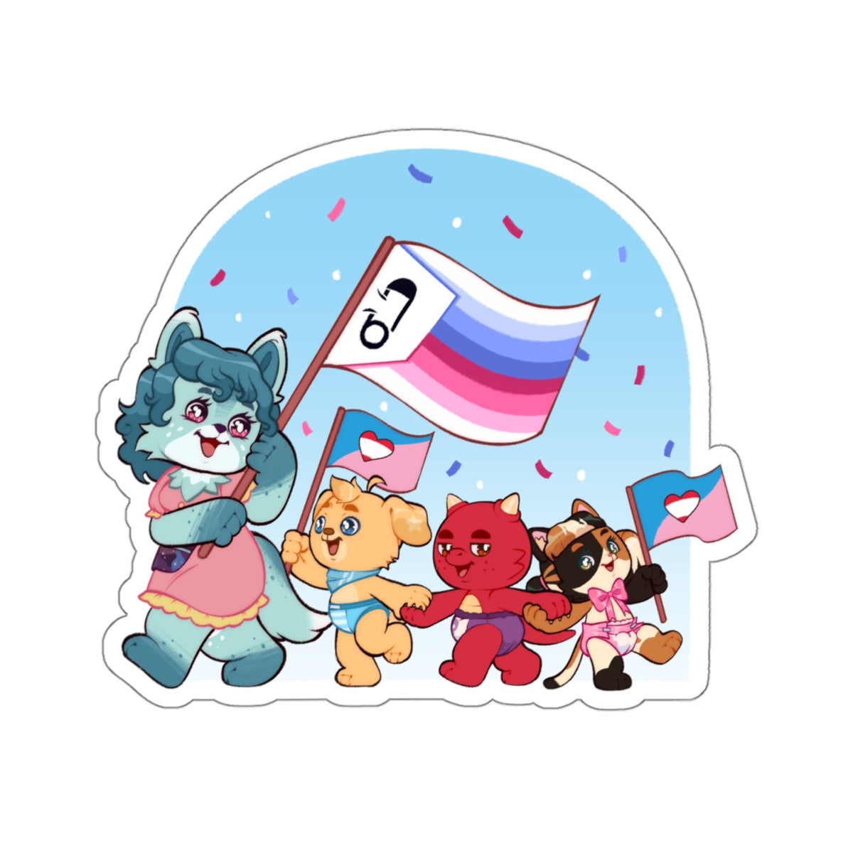 ABDL Vinyl Stickers | ABDL and Littles Pride Sticker | Crinkle Kit