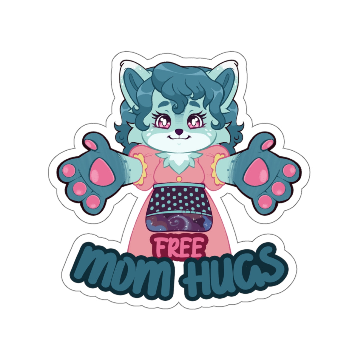 Removable Vinyl Sticker | Free Mom Hugs Sticker | Crinkle Kit
