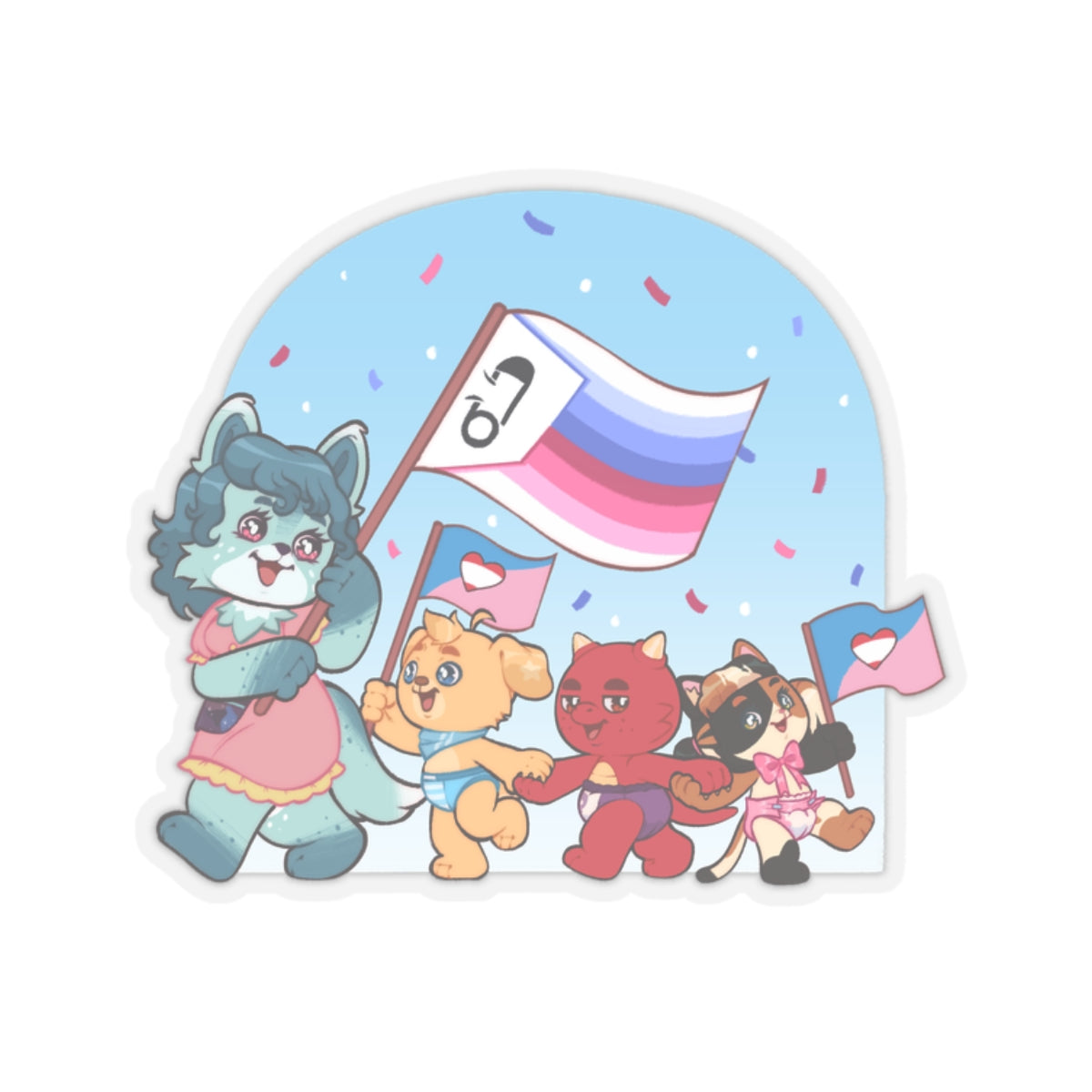 ABDL Vinyl Stickers | ABDL and Littles Pride Sticker | Crinkle Kit