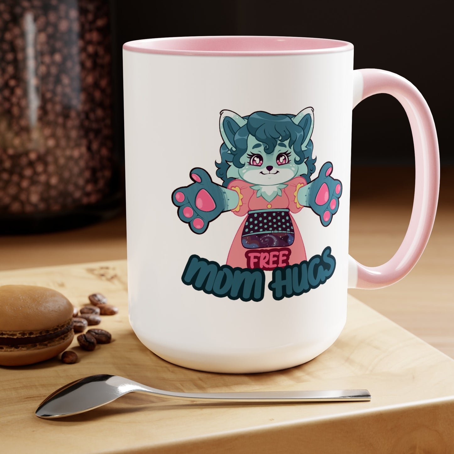 Free Mom Hugs, Two-Tone Coffee Mugs, 15oz