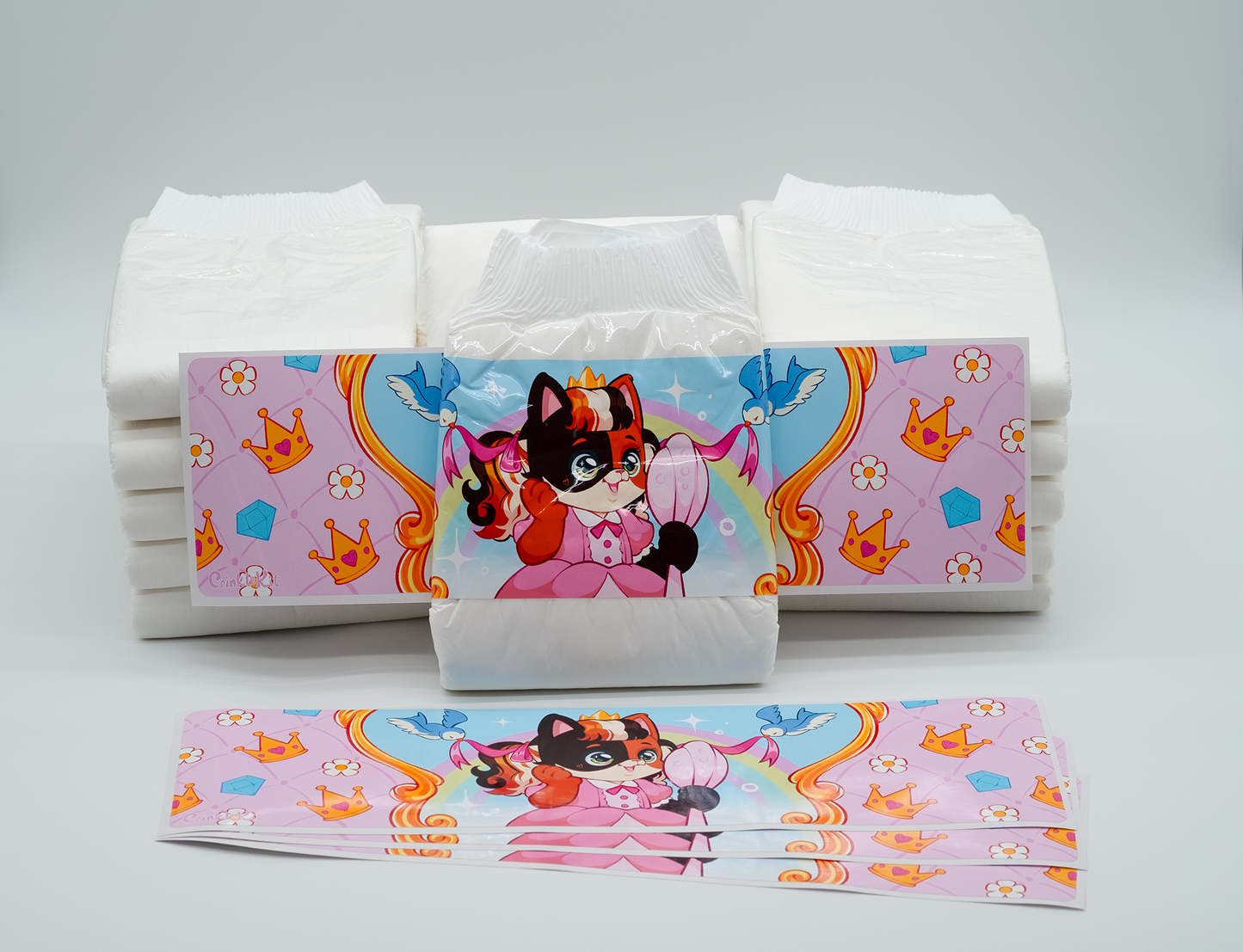 Clover Pretty Princess Diaper Panel Sticker