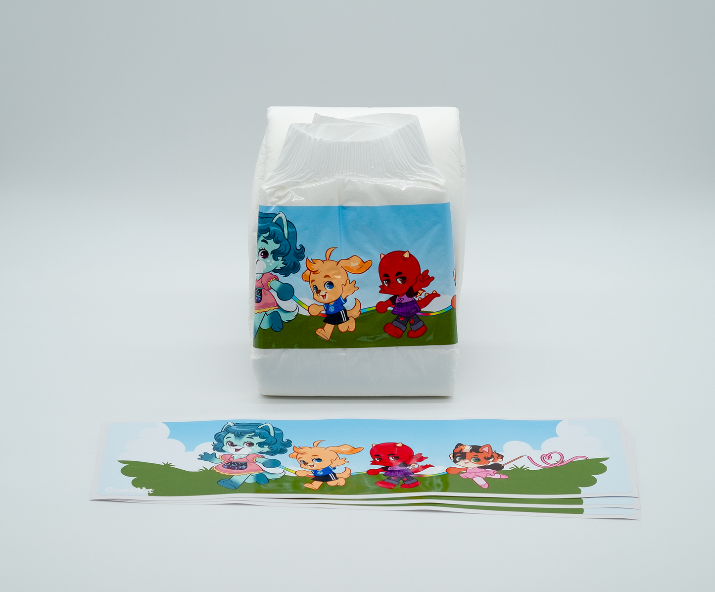 Crinkle Kit Friends Playdate Diaper Panel Sticker