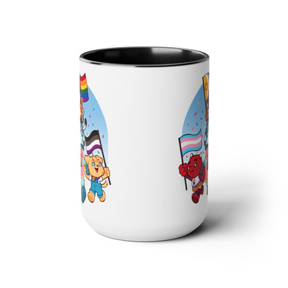 Pride Parade, Two-Tone Coffee Mugs, 15oz