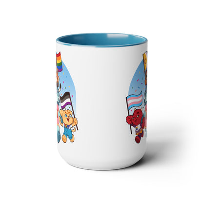 Pride Parade, Two-Tone Coffee Mugs, 15oz