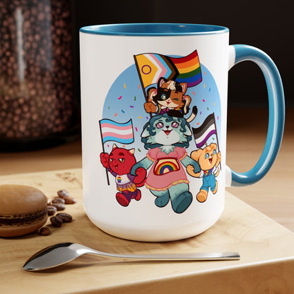 Pride Parade, Two-Tone Coffee Mugs, 15oz