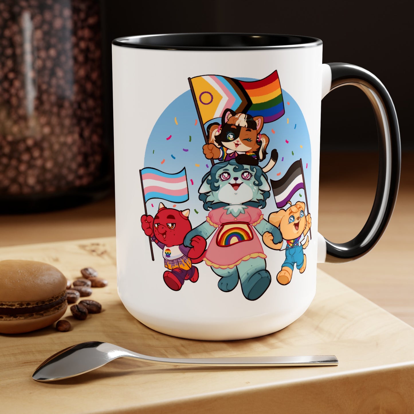 Pride Parade, Two-Tone Coffee Mugs, 15oz