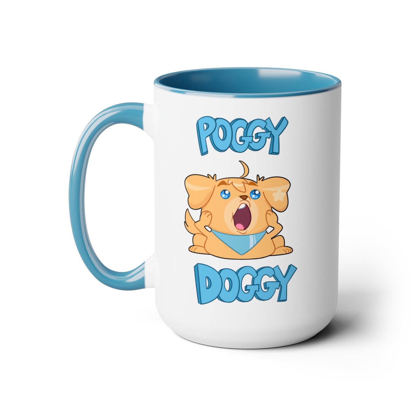 Poggy Doggy, Two-Tone Coffee Mugs, 15oz