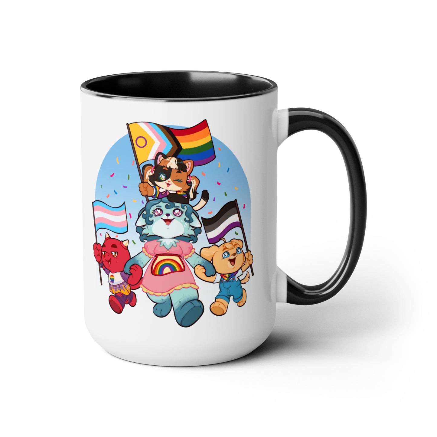 Pride Parade, Two-Tone Coffee Mugs, 15oz