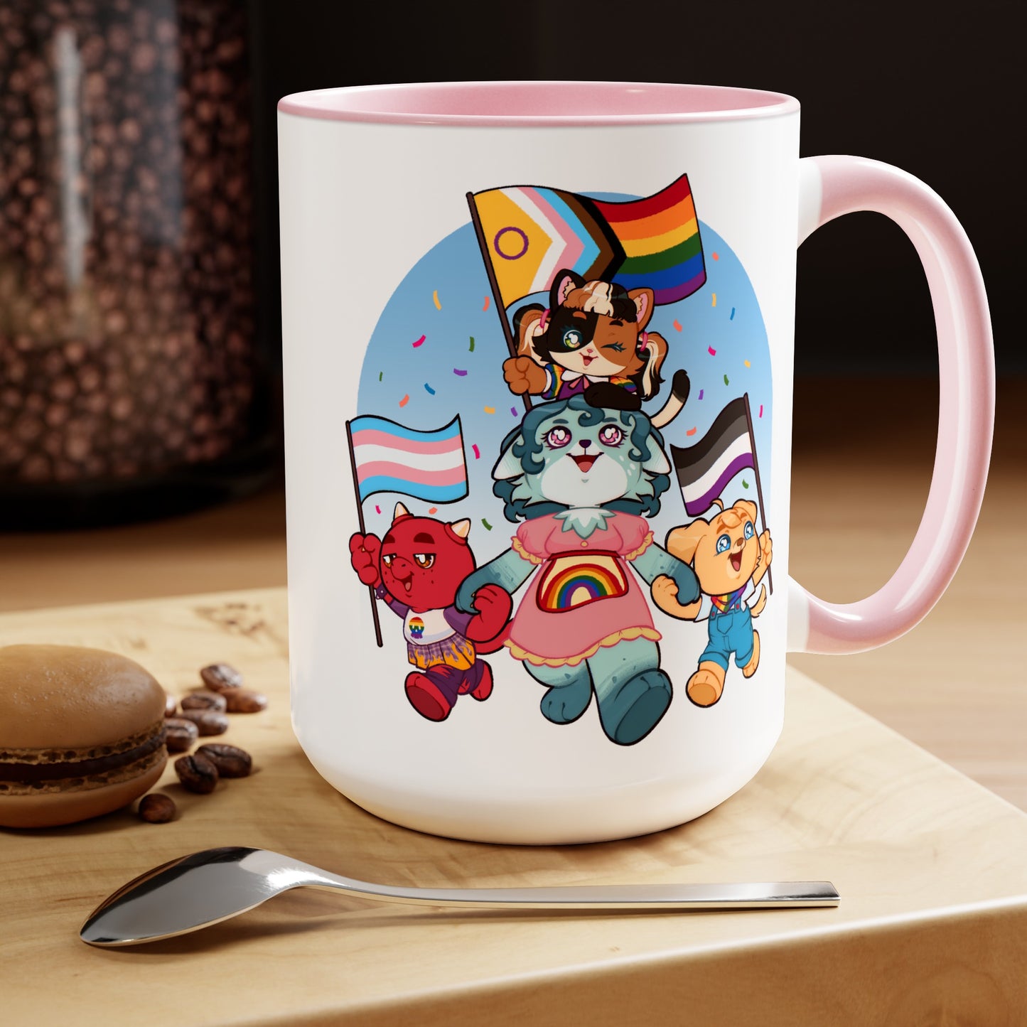 Pride Parade, Two-Tone Coffee Mugs, 15oz