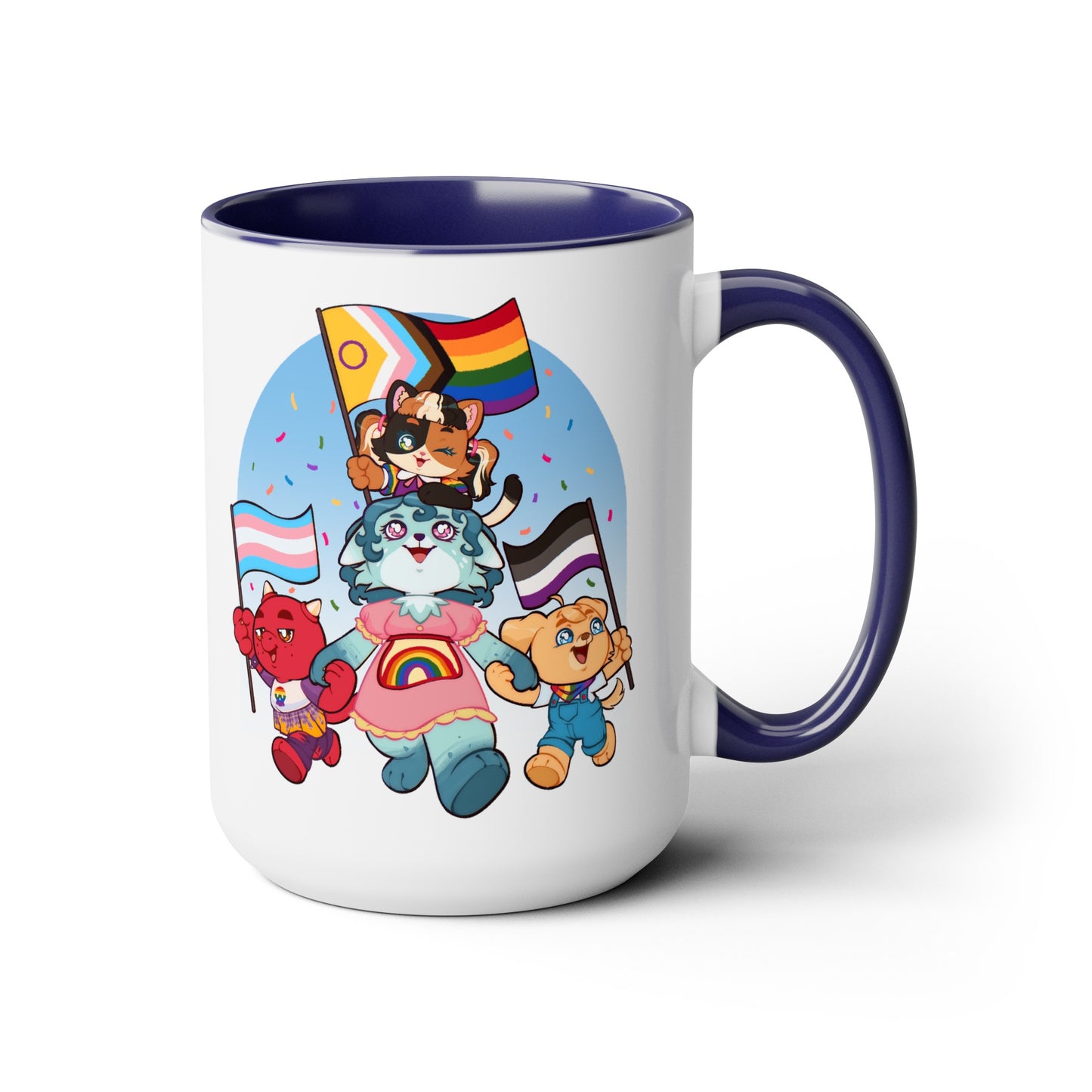 Pride Parade, Two-Tone Coffee Mugs, 15oz