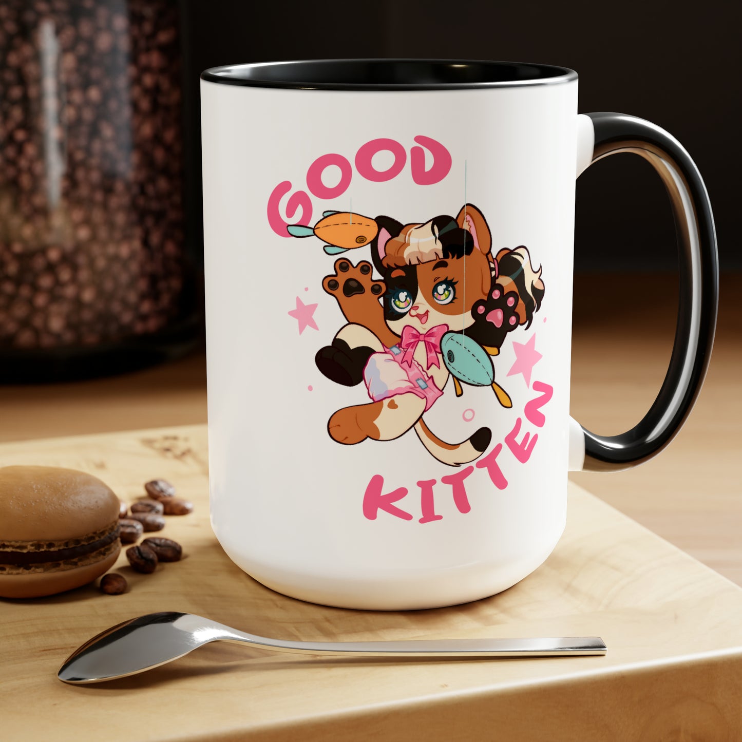 Good Kitten, Playful Two-Tone Mugs, 15oz