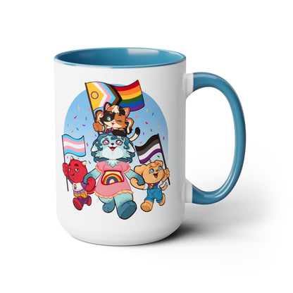 Pride Parade, Two-Tone Coffee Mugs, 15oz