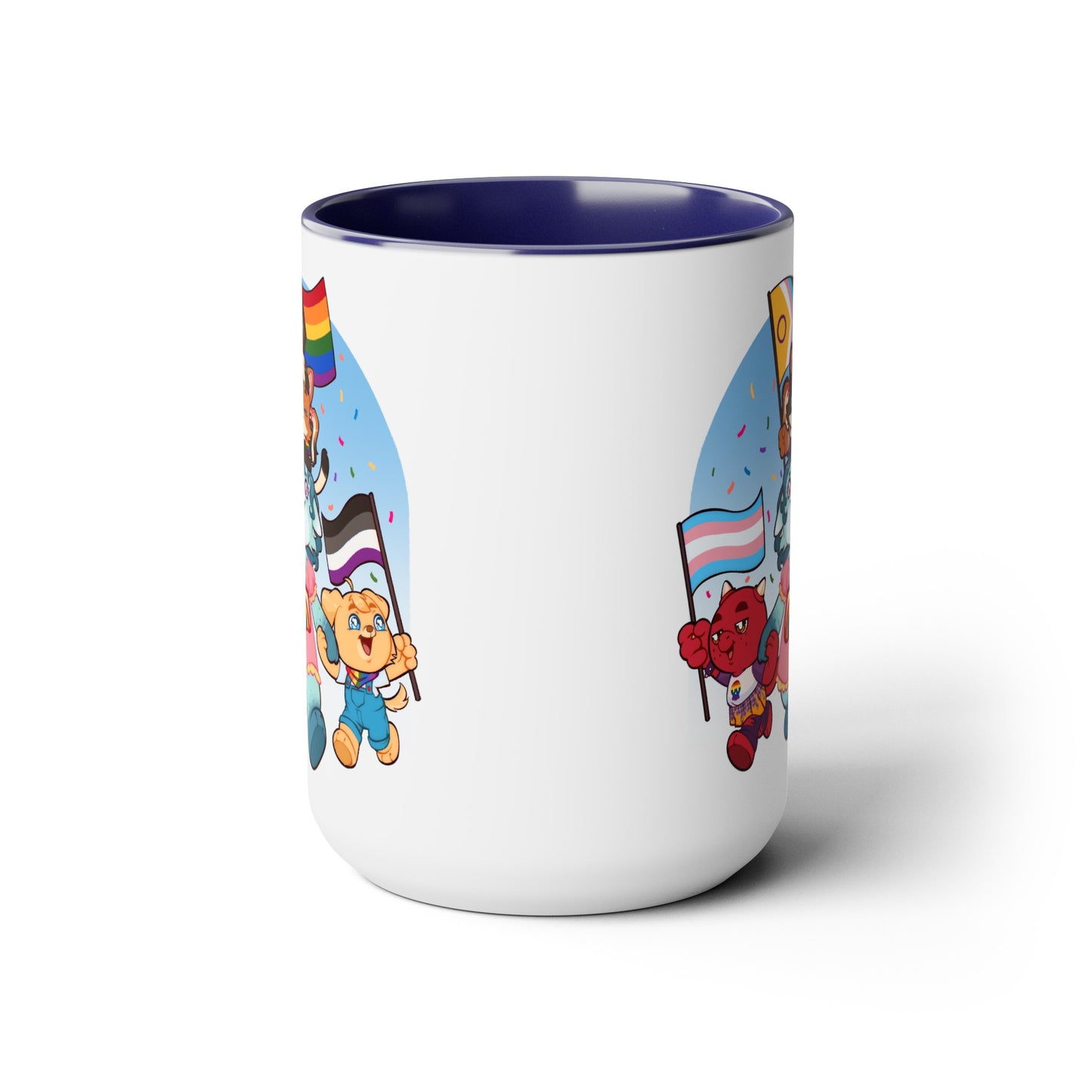 Pride Parade, Two-Tone Coffee Mugs, 15oz