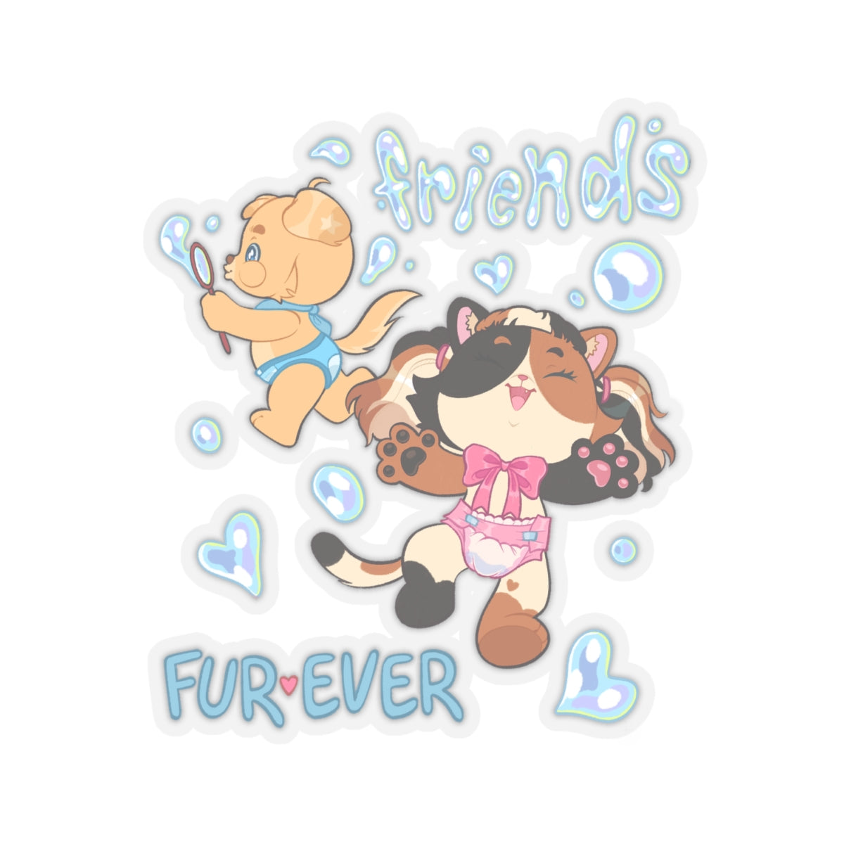 Fur Ever Friends Stickers | Glossy Vinyl Stickers | Crinkle Kit