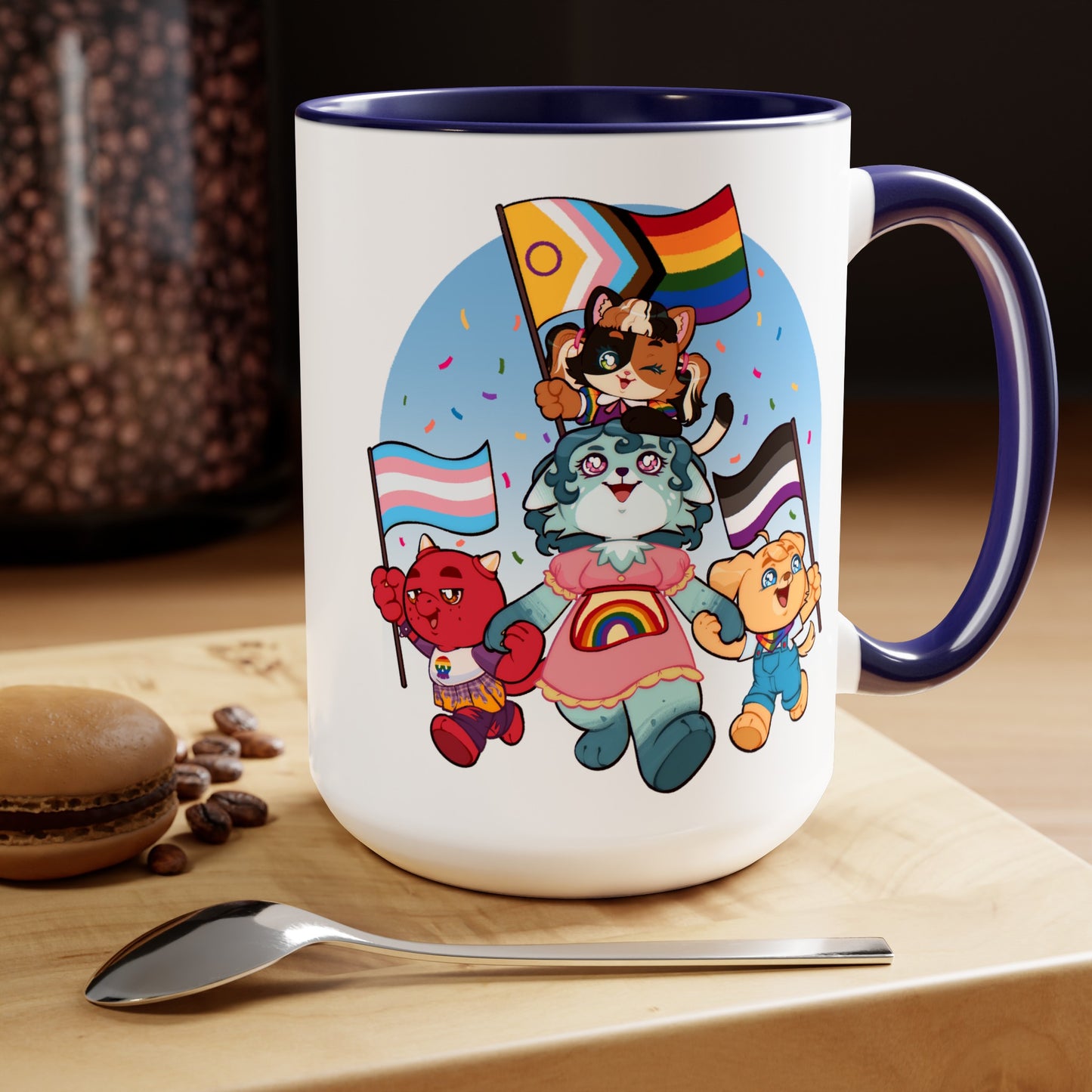 Pride Parade, Two-Tone Coffee Mugs, 15oz