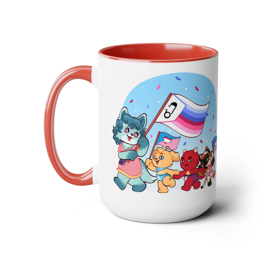 ABDL and Littles Pride, Two-Tone Coffee Mugs, 15oz