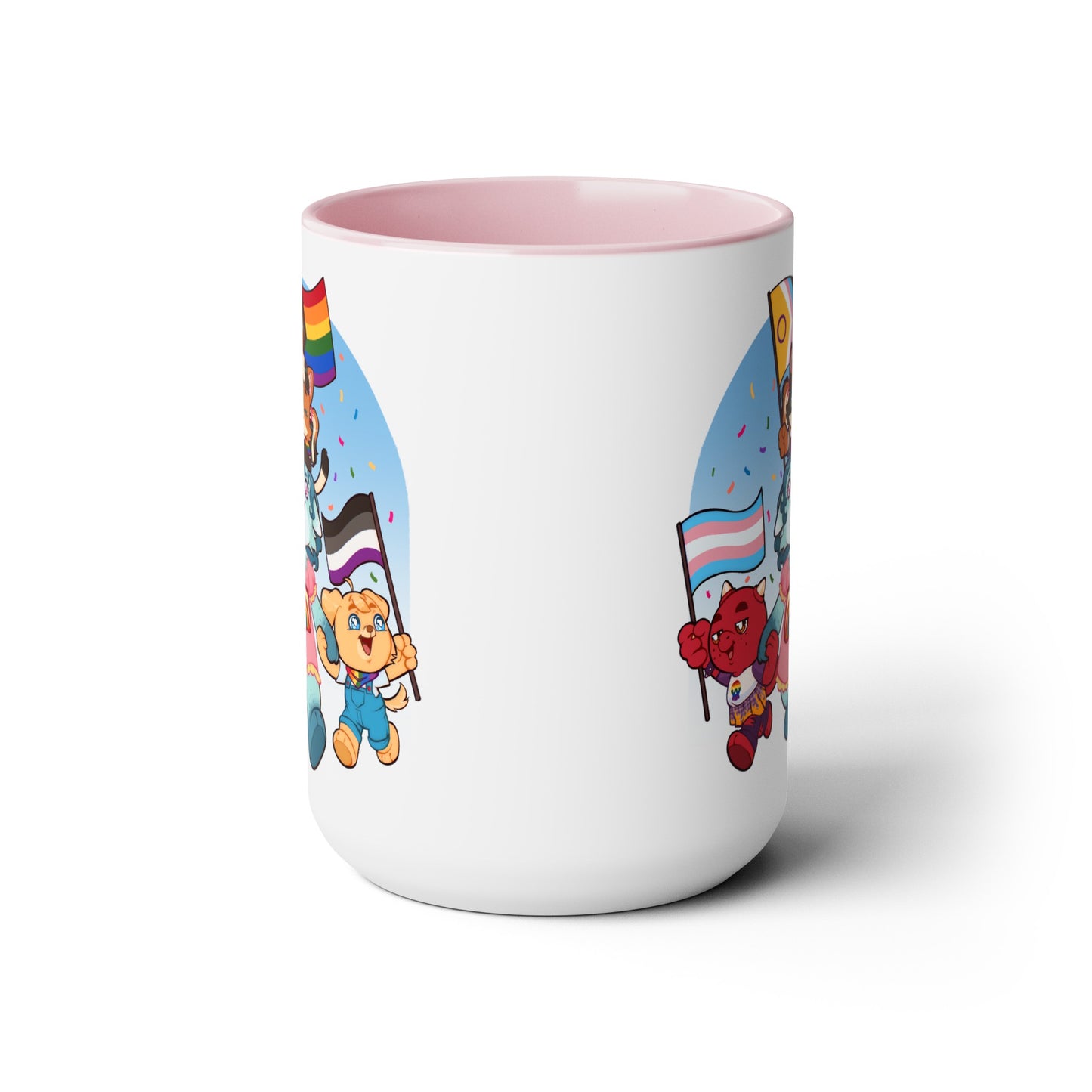 Pride Parade, Two-Tone Coffee Mugs, 15oz